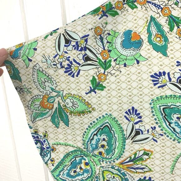 Joie Women Short Sleeve Green Paisley Blouse Top Boho Summer Vacation Medium - Picture 2 of 5